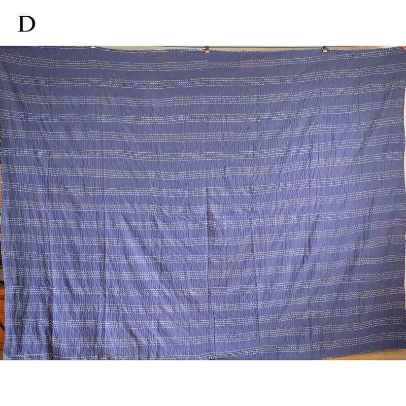 インド綿 グドリ パッチワーク 刺し子刺繍 ブロックプリント マルチ