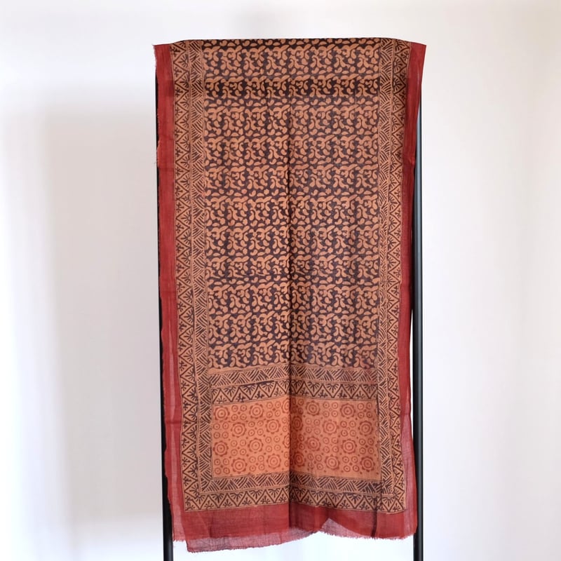バグルー ストール ブロックプリント 約55×200cm インド 4種類