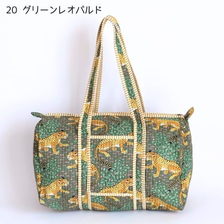 ダッフルバッグ インド綿 ブロックプリント Lサイズ 01～20