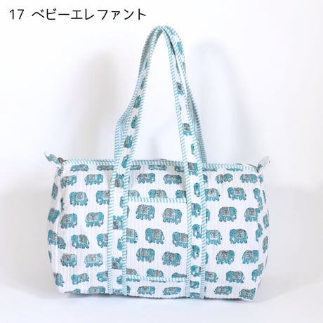 ダッフルバッグ インド綿 ブロックプリント Lサイズ 01～20