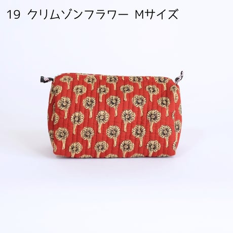 ポーチ インド綿 ブロックプリント Mサイズ 20種類
