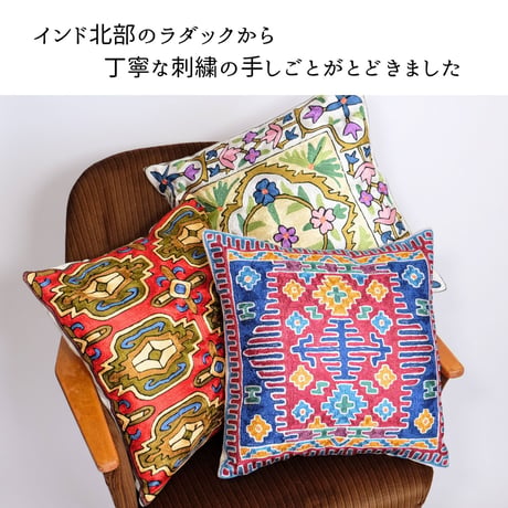 シルク刺繍　クッションカバー　正方形　約40x40cm　10種類