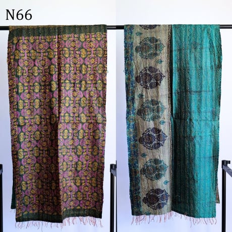シルクカンタ　ストール　約50×200cm　インド刺し子布　N61～N70