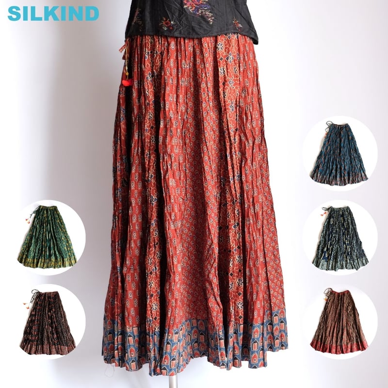 rungta ブロックプリント ロングスカート 巻きスカート インド 楽天市場】ブロックプリントロング巻きスカート【アジアン