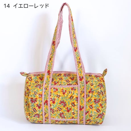 ダッフルバッグ インド綿 ブロックプリント Mサイズ 01～20