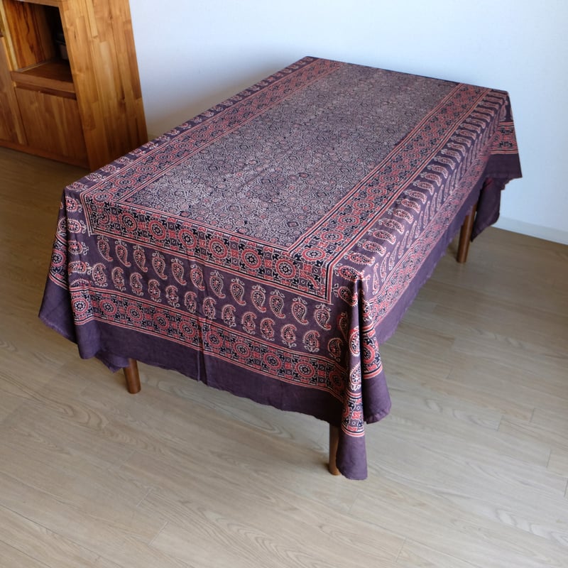 マルチクロス 約145×224cm インド綿 ブロックプリント アジュラック