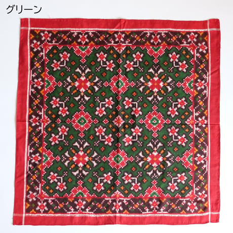 パトラ織り　バンダナ　スカーフ　約57×57cm　インド　3種類