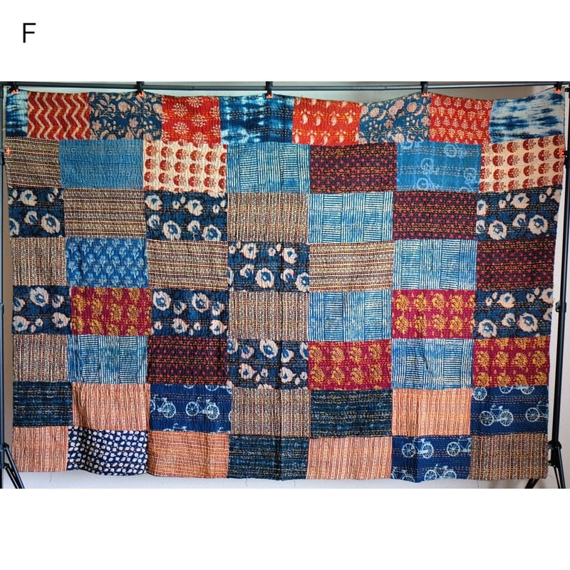 マルチクロス グドリ パッチワーク 刺し子刺繍 約152×230cm