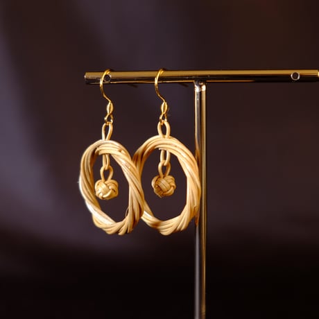 竹細工ピアス　Bamboo Tantra　リース・ボール
