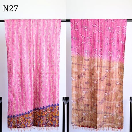 シルクカンタ　ストール　約50×200cm　インド刺し子布　N21～N30