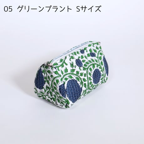 ポーチ インド綿 ブロックプリント Sサイズ 20種類