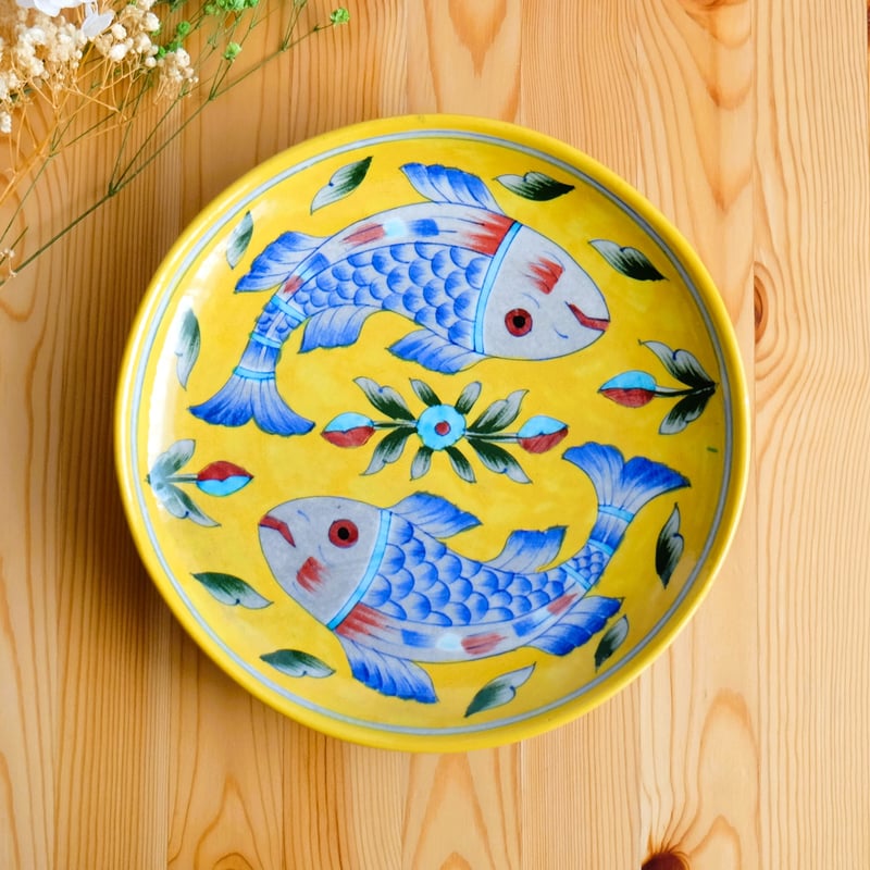 アスティエ&ジョンデリアン魚のイラスト陶器オーバル皿 アスティエ&ジョンデリアン魚のイラスト陶器オーバル皿 陶器飾り
