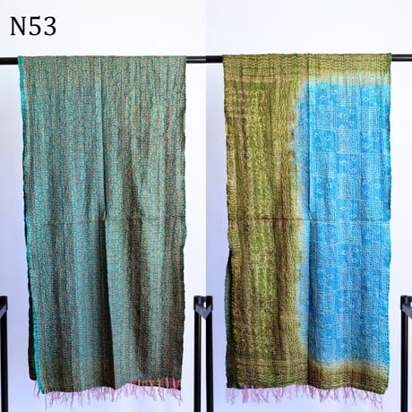 シルクカンタ　ストール　約50×200cm　インド刺し子布　N51～N60