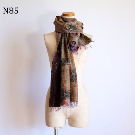 シルクカンタ　ストール　約50×200cm　インド刺し子布　N81～N90