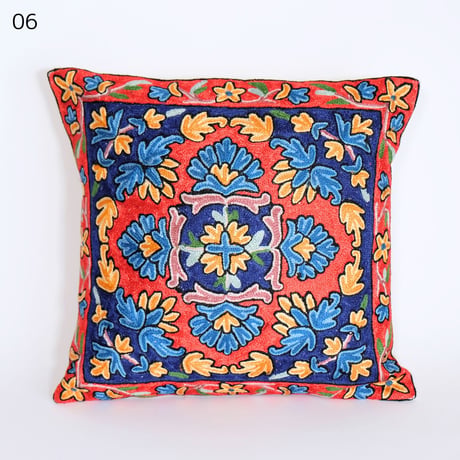 シルク刺繍　クッションカバー　正方形　約40x40cm　10種類