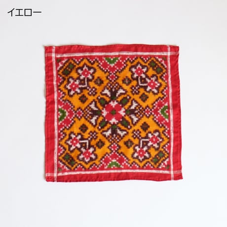 パトラ織り　チーフ　ミニスカーフ　約26×26cm　インド　3種類