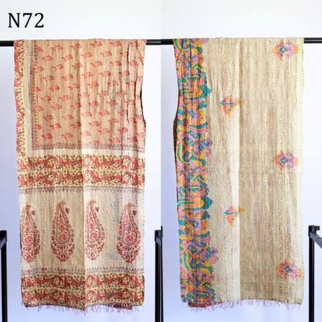 シルクカンタ　ストール　約50×200cm　インド刺し子布　N71～N80