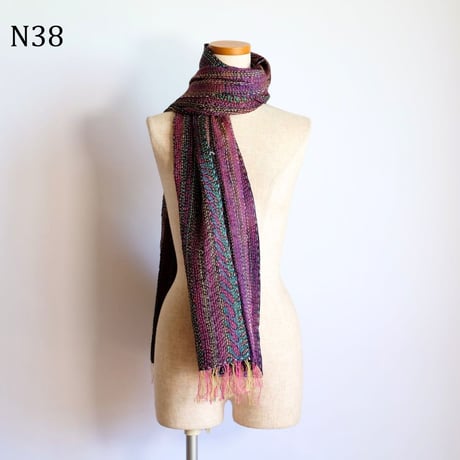 シルクカンタ　ストール　約50×200cm　インド刺し子布　N31～N40