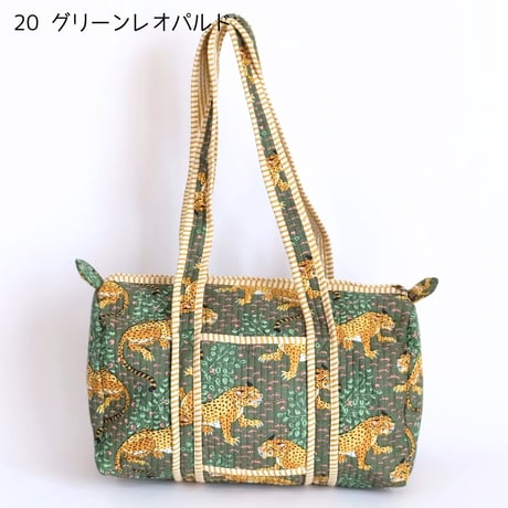 ダッフルバッグ インド綿 ブロックプリント Mサイズ 01～20