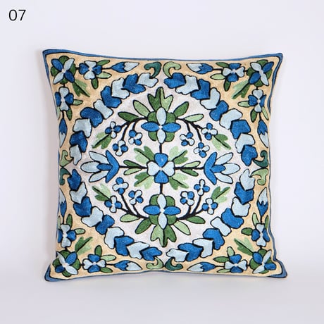 シルク刺繍　クッションカバー　正方形　約40x40cm　10種類