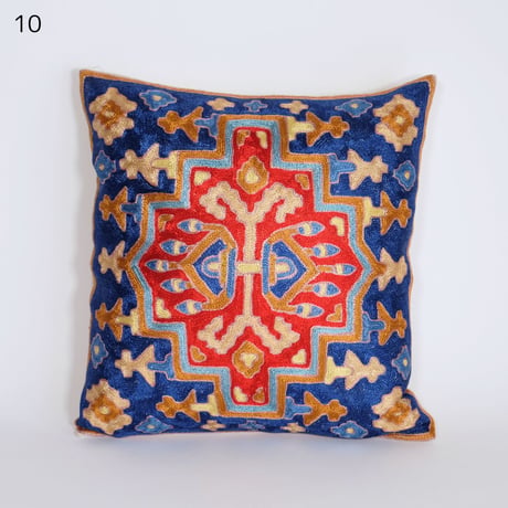 シルク刺繍　クッションカバー　正方形　約40x40cm　10種類
