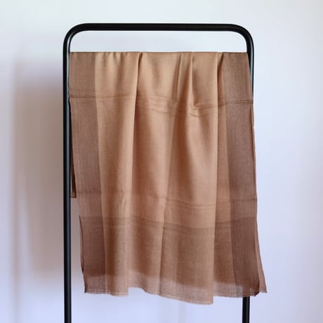 パシュミナ　ストール　機械織り　織柄模様入り　約70×200cm　約90g　ホワイト/ベージュ