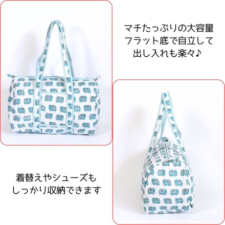 ダッフルバッグ インド綿 ブロックプリント Lサイズ 01～20