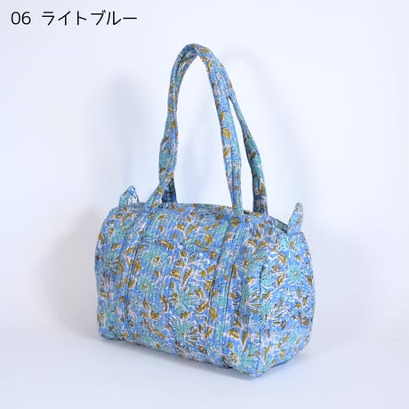 ダッフルバッグ インド綿 ブロックプリント Mサイズ 【旧デザイン】