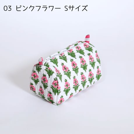 ポーチ インド綿 ブロックプリント Sサイズ 20種類