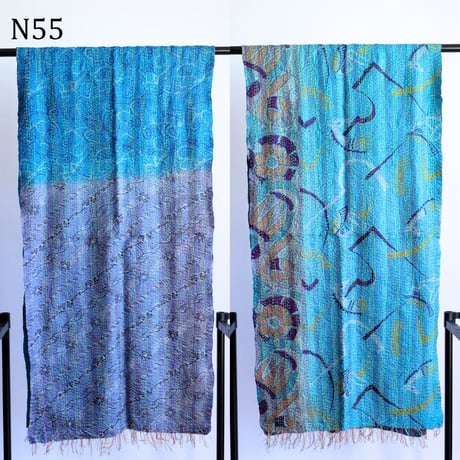 シルクカンタ　ストール　約50×200cm　インド刺し子布　N51～N60