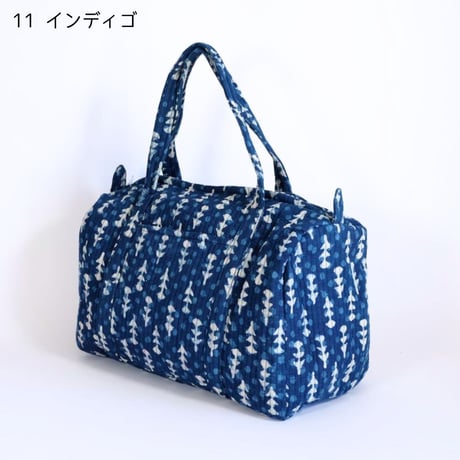 ダッフルバッグ インド綿 ブロックプリント Lサイズ 【旧デザイン】