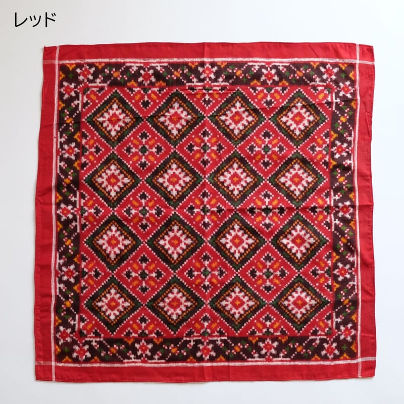 パトラ織り バンダナ スカーフ 約57×57cm インド 3種類 | インド雑貨の