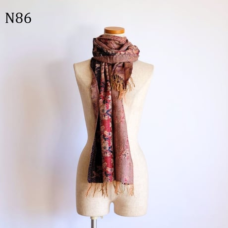シルクカンタ　ストール　約50×200cm　インド刺し子布　N81～N90