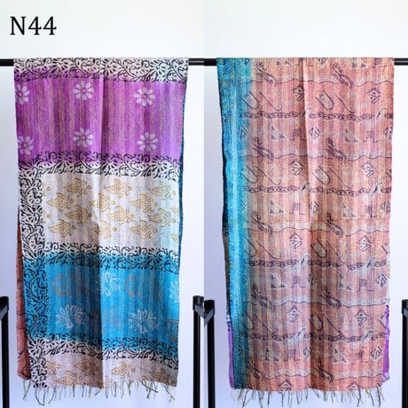 シルクカンタ　ストール　約50×200cm　インド刺し子布　N41～N50
