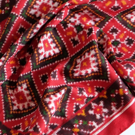 パトラ織り　バンダナ　スカーフ　約57×57cm　インド　3種類