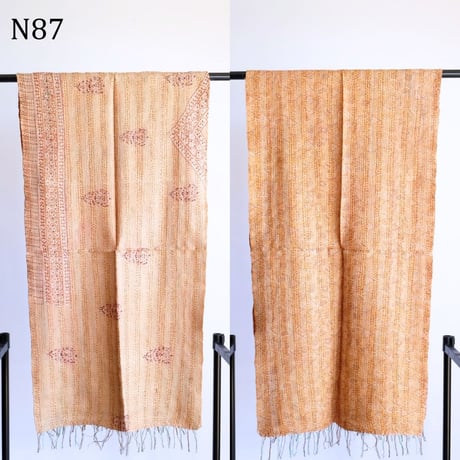 シルクカンタ　ストール　約50×200cm　インド刺し子布　N81～N90
