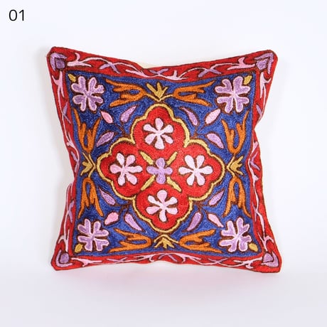 シルク刺繍　クッションカバー　正方形　約30x30cm　6種類