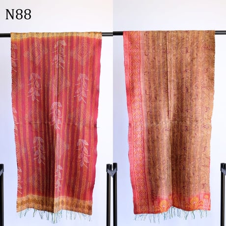 シルクカンタ　ストール　約50×200cm　インド刺し子布　N81～N90