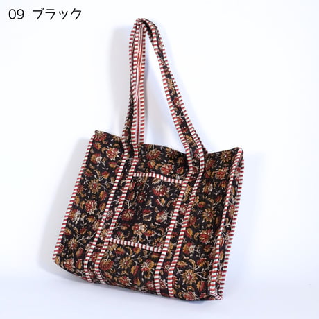 トートバッグ インド綿 ブロックプリント Mサイズ 01～10