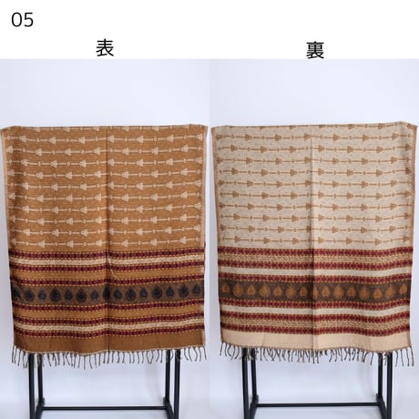 ヤクウール　ショール　ブランケット　約90×200cm　10種類　01-10