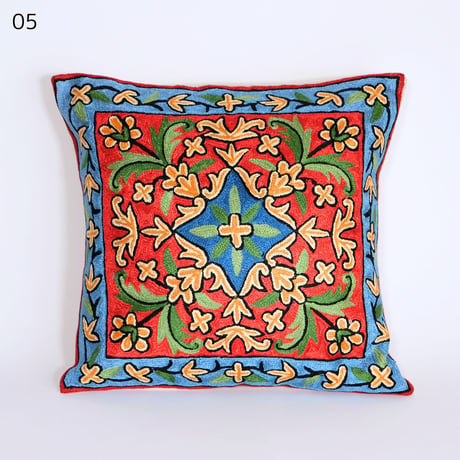 シルク刺繍　クッションカバー　正方形　約40x40cm　10種類