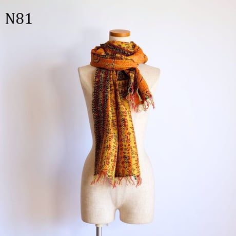 シルクカンタ　ストール　約50×200cm　インド刺し子布　N81～N90