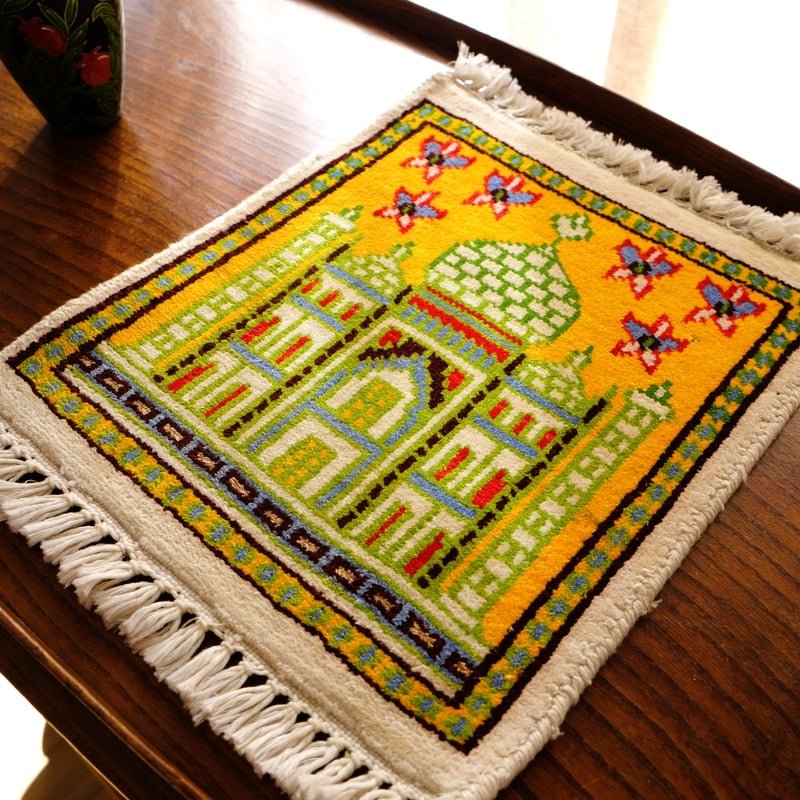 手織り絨毯 インド ヴィンテージラグ スクエア