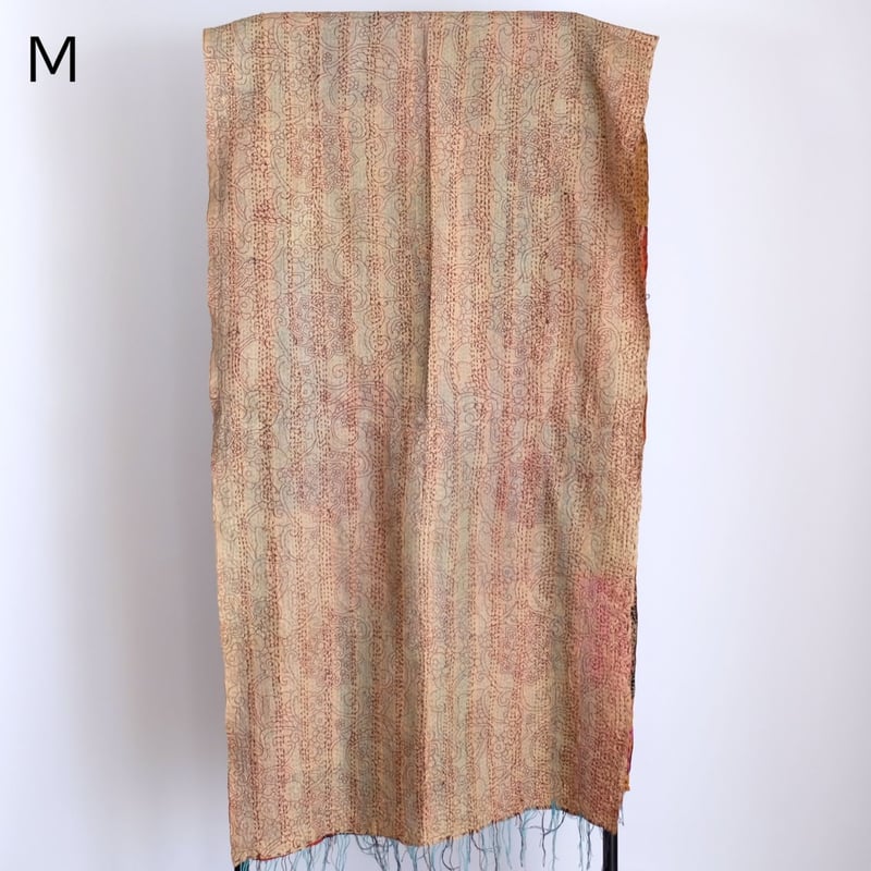 シルクカンタ ストール パッチワーク 約50×200cm インド刺し子布 G～M