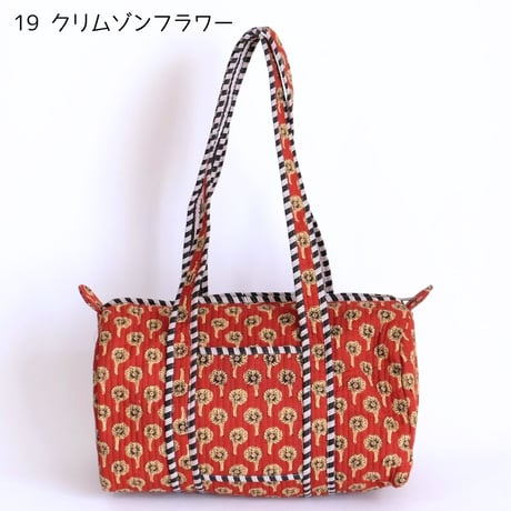 ダッフルバッグ インド綿 ブロックプリント Mサイズ 01～20