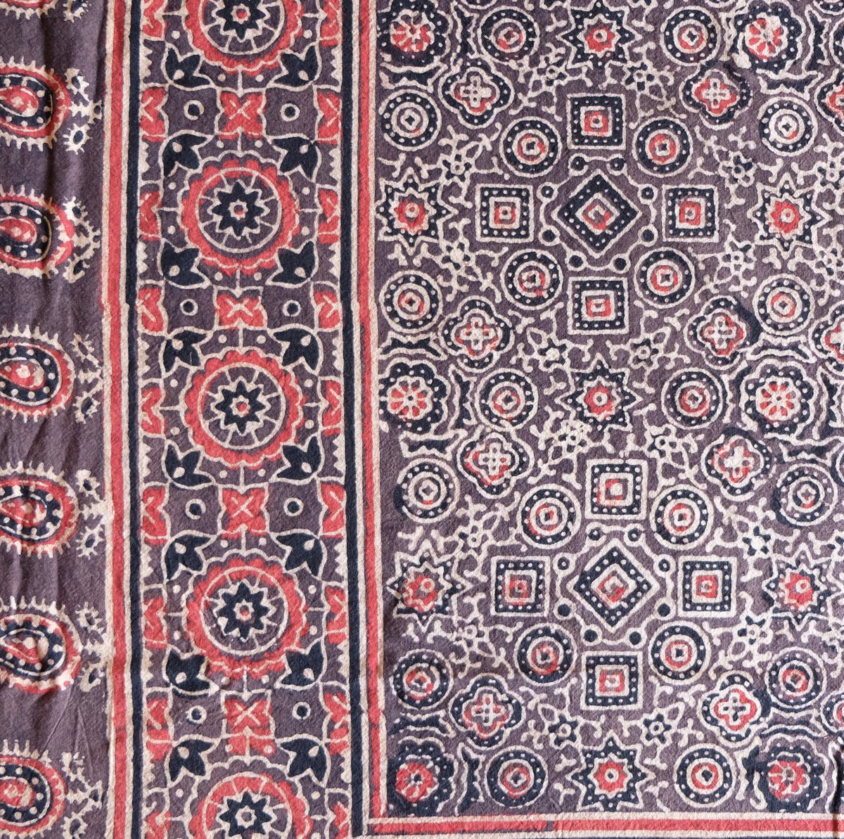 マルチクロス 約145×224cm インド綿 ブロックプリント アジュラック