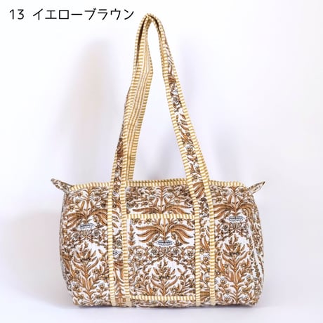 ダッフルバッグ インド綿 ブロックプリント Mサイズ 01～20