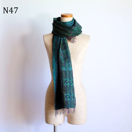 シルクカンタ　ストール　約50×200cm　インド刺し子布　N41～N50