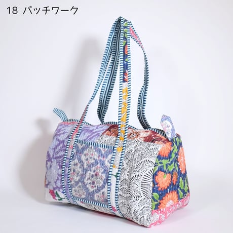 ダッフルバッグ インド綿 ブロックプリント Mサイズ 01～20