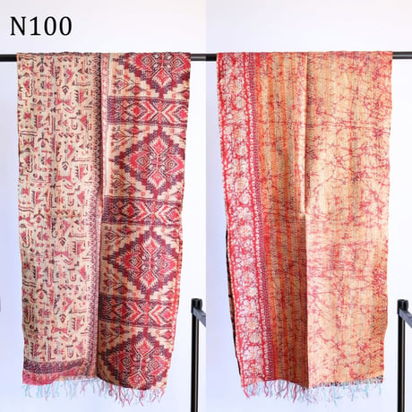 シルクカンタ　ストール　約50×200cm　インド刺し子布　N91～N100
